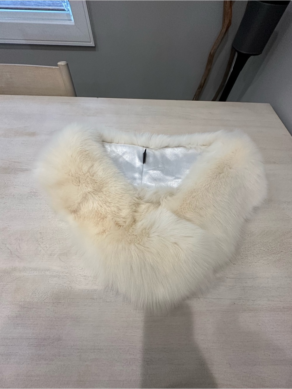 Saga Furs Cream Faux Fur Collar